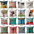 Floral Animal Tree of Life Bird Back Home Decorative Pillowcase