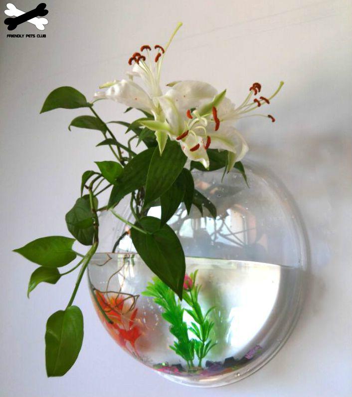 Wandgemonteerde Transparante Vissentank Bloemenvase | Troscana