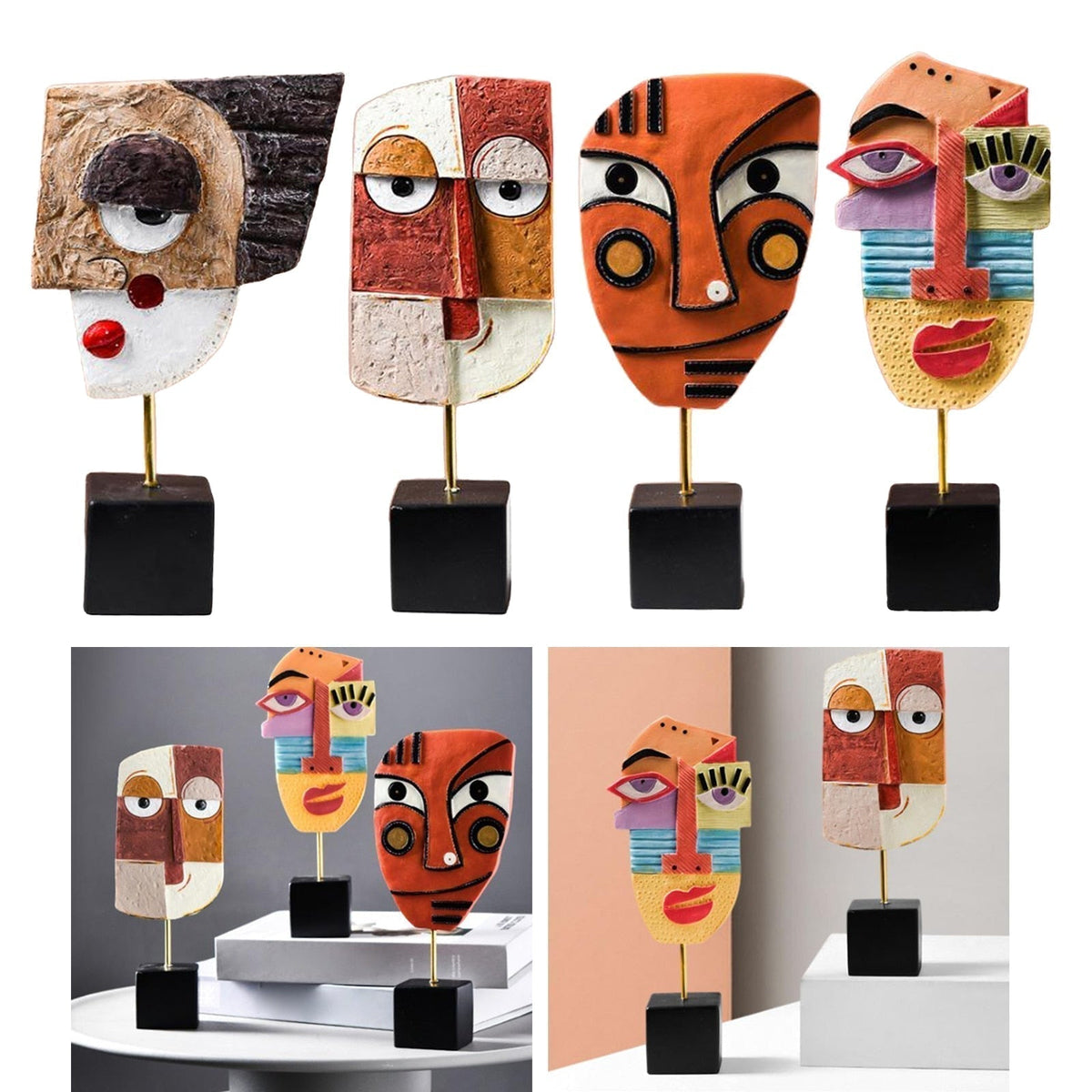 Abstract Pop Art Gezicht Thuis Sculptuur