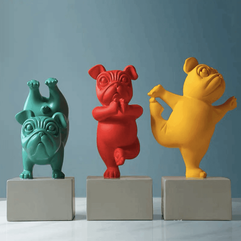 Hars Abstract Yoga Bulldog Beeldje