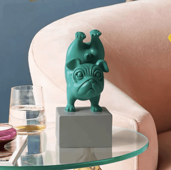 Hars Abstract Yoga Bulldog Beeldje