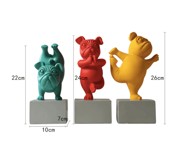 Hars Abstract Yoga Bulldog Beeldje