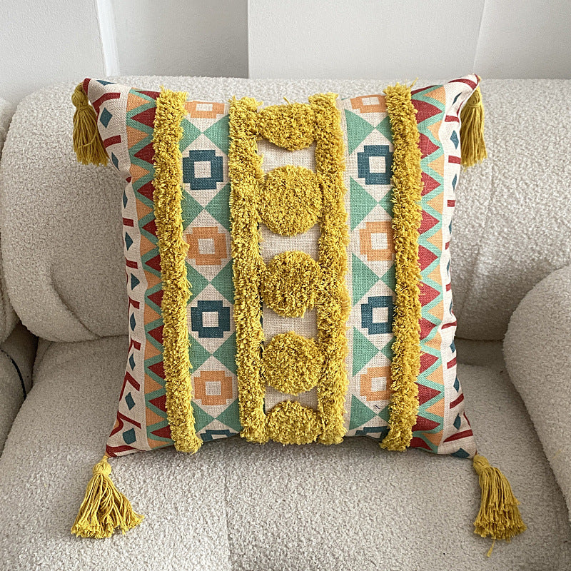 Boho gevoerde franjes kussenhoes